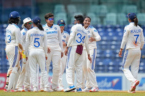 Sneh Rana celebrates wicket of South Africa's Anneke Bosch